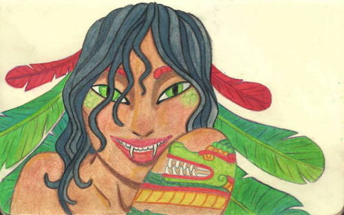 raireart:Coloured a certain drawing! Feeling pretty good about it! My old Quetzalcoatl inspired char