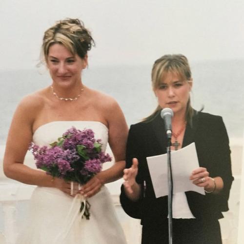 Repost from @sweetjacket: Maura officiating at @sweetjacket and @jbb91’s wedding 14 years ago!