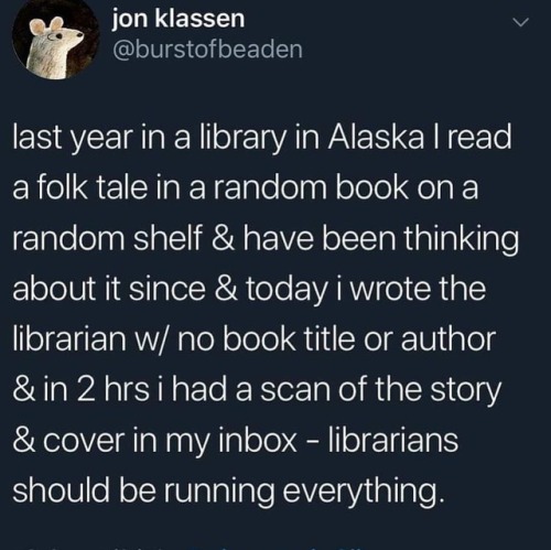 bookporn:  writerystuff:Let’s hear it for the librarians!  Visit your local libraries!