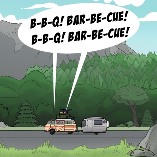 nekoama:   Camping pt 1  The one family roadtrip game we all played - how long until everyone gets annoyed about being cooped up in the car.   o:
