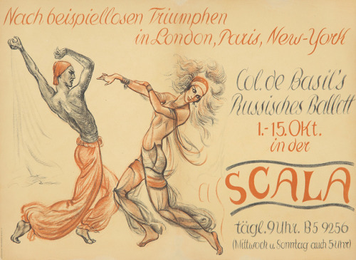 Scala / Col. de Basil&rsquo;s Russisches Ballett (1939). Anonymous. Poster. Printer: Paul Grasni