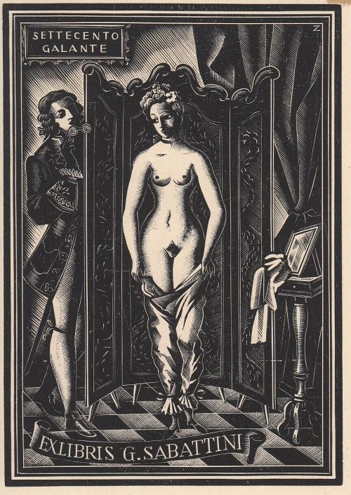 youcannottakeitwithyou: bookplate by Italo Zetti (1913-1978)  