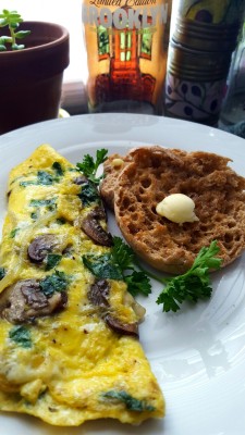 Marcie-Mnm:  Swiss Chard Omelet Whole Wheat English Muffins…  Sunday Mornings ♡