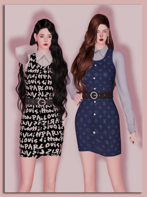 [sudal] Shirt & belt dress▶ All lod▶ Nomal map ▶ Belt / button - Specular Map ▶ 35 swatch♥ Thank