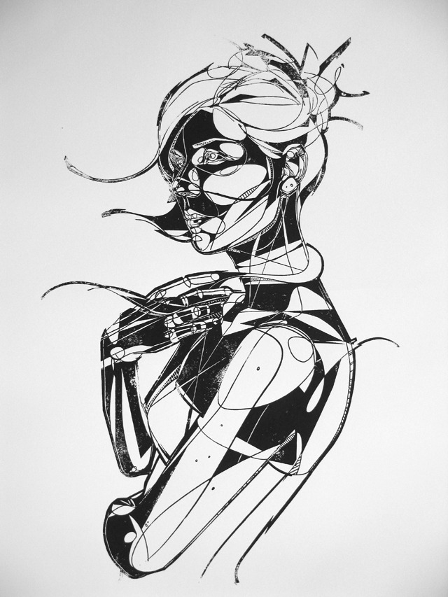 jasonthielke:  “The She (Block Print)” 