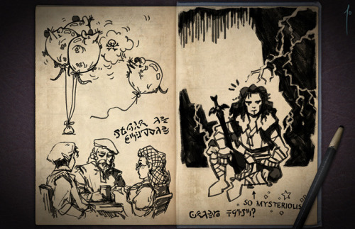 ravennowithtea:  Continuing my RP Jester Sketchbook series. Please enjoy these spreads which span co