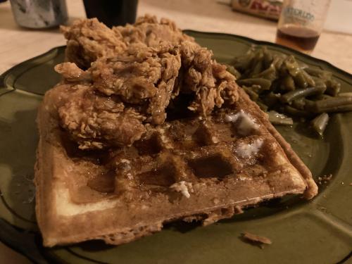 homemade Chicken and Waffles. . more on https://www.reddit.com/r/food/comments/qjglyn/homemade_chick
