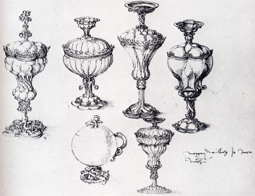 artist-durer: Six Goblets, 1507, Albrecht DurerMedium: pen