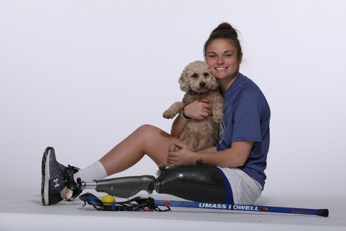 Noelle Lambert left leg above knee amputee LaCrosse player.