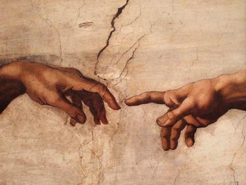 ghostlywriterr:Michelangelo Buonarroti “The Creation of Adam” (details)(1511)  