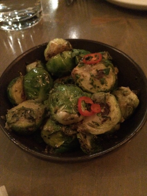 Brussels sprouts and khao soi at Rickshaw Bar The food here is very average and expensive with tiny 