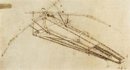 leonardodavinci-art:  Design for a flying machine 1488 Leonardo da Vinci