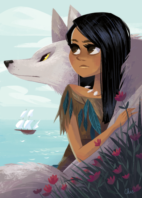 tinysnails:  this is overdue, but here’s my contribution to Ladies of Literature Vol. 2 – Karana and Rontu of Island of the Blue Dolphins, one of my favorite childhood books 