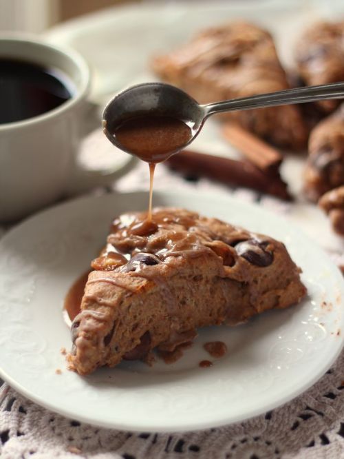 chocolateguru: Spiced Chocolate Chunk Pear Scones