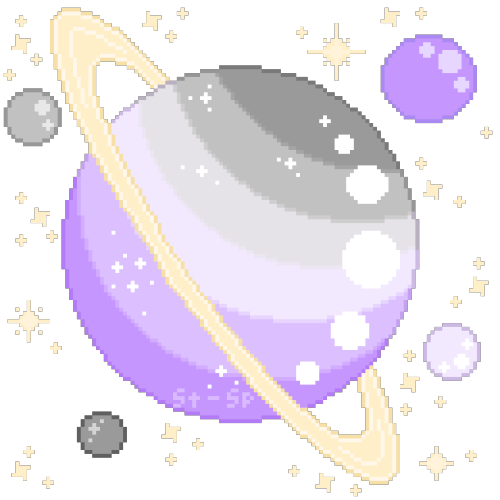 stardust-specks: Transparent pixel planets for pride month! These make good icons. Use with credit a