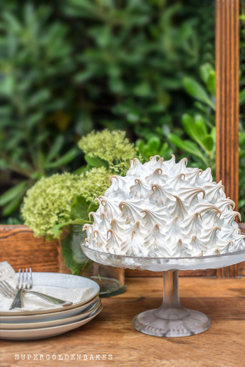 confectionerybliss: Baked Alaska with buttermilk blackberry ice cream filling