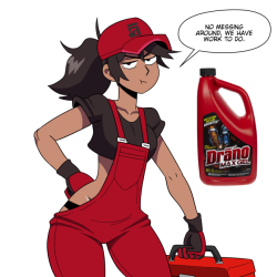 More cleaning-tans because I lost control of my life.Draino-tan is straightforward, focused, and hard working. Windex-tan is good at a lot of things but thinks she’s good at everything.Where’s my wheelbarrows of yen, Nippon? Where’s my anime deal