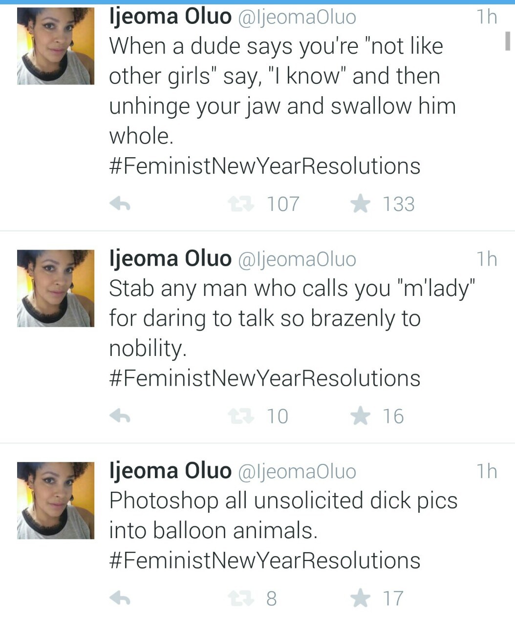 thefemcritique:  elizabethplaid:  herhonestlife:  Feminist New Year Resolutions 