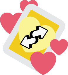 Custom Discord Emoji — love-themed uno reverse cards (blue, yellow