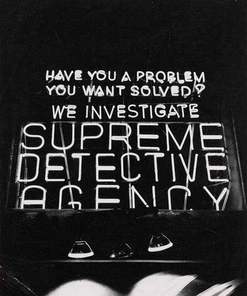 aenariasbookshelf:Supreme Detective Agency. New York City, circa 1943. Photographs by Weegee.