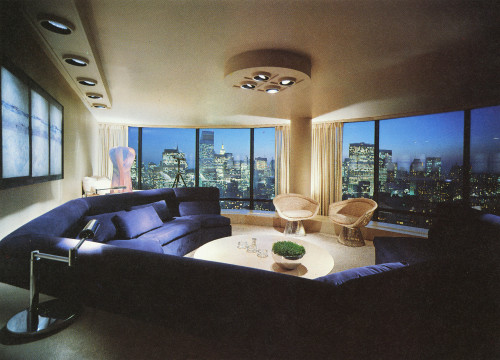newwavearch90: New York penthouse by designer Kenneth Brian WalkerScanned from ‘The Media Desi