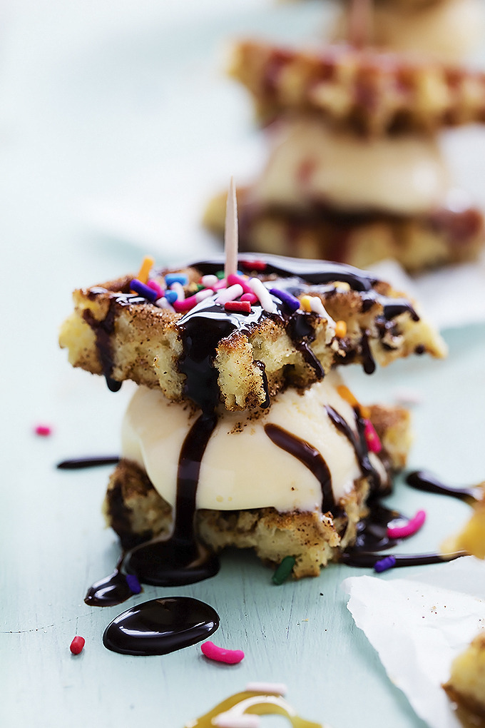 do-not-touch-my-food:    Snickerdoodle Waffle Ice Cream Sandwiches  