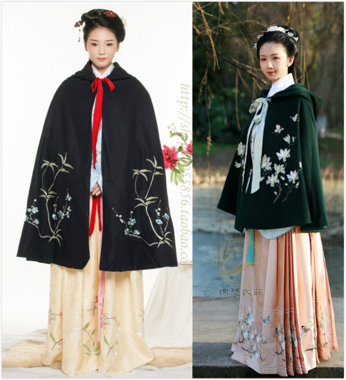 hanfugallery:Traditional Chinese clothes, hanfu. Doupeng(cloak) collection via 锦瑟衣庄, 重回汉唐, 清水溪.