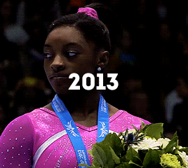 catalinaponors:  Simone Biles, the first female gymnast to win three consecutive