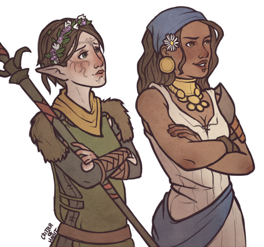 critter-of-habit:  Just some Kirkwall gal-pals with flowers in their hair. 