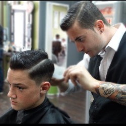 vintagebarbershop:  @barbertownworcs Barber Bart just putting the finishing touches to this young Gentlemans hair .. Turning boys into men ! … #barber #barberlifeRead more at http://websta.me/p/749348981088044506_270460880#O69CJR9DGdPsKxS8.99