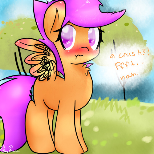 Suuure, Scootsy. That blush totally doesn’t give anything away. <w<