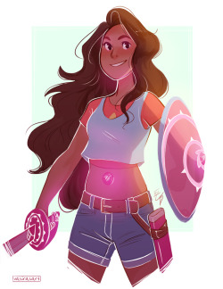 vasirasart:I read this post talking about how Steven is too short to wield Rose’s sword but Stevonnie isn’t so yeah I really want that to happen at some point  O oO &lt;3