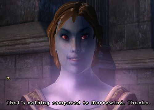 voqurnen-jovein:  why hello ms dunmer lady     what    uh   why does my character know this  uh goodbye ms dunmer lady    