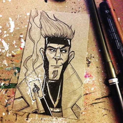 ragin’ Cajun. #Gambit #Xmen #RemyLeBeau #cardBOREDsketch - Follow me on Instagram and Twitter @yecuari