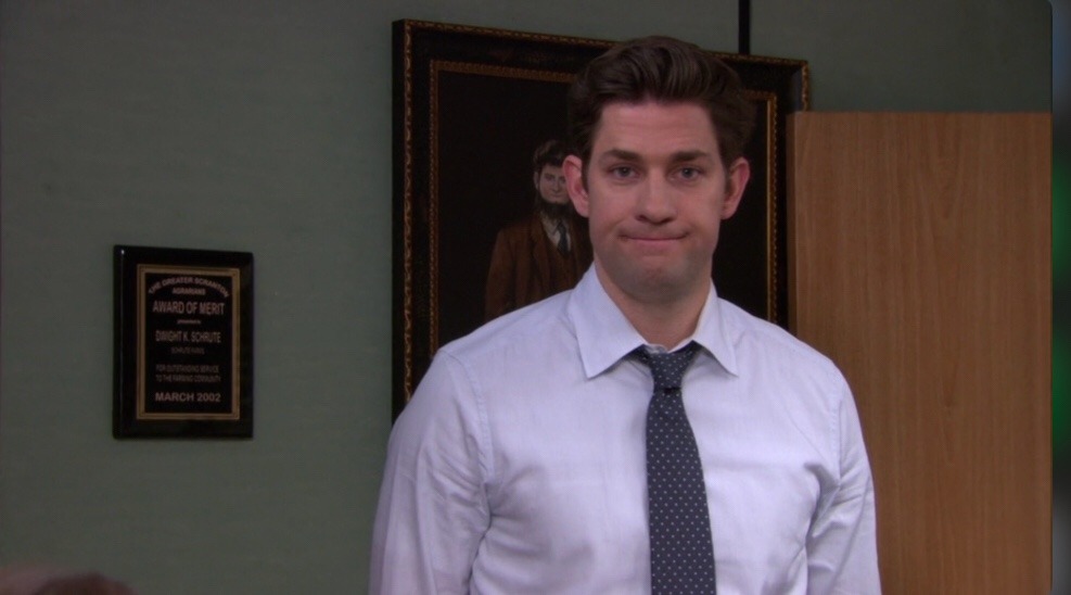 From Season 1 to 9 — jim makes the face as assistant to the regional...