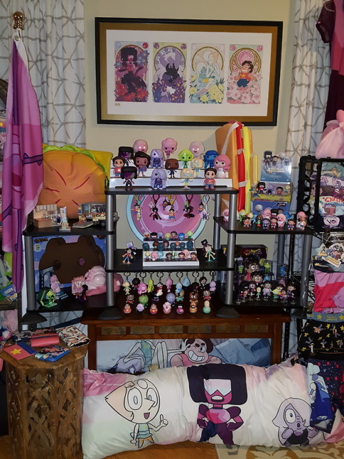 annadesu:  love-takes-work:   The largest Steven Universe merchandise collection in the galaxy  (Probably. I don’t know, Marge, it’s not a contest OK?) Welcome to the Steven Universe museum, aka MY HOUSE! If you’re curious, yes I’m still looking