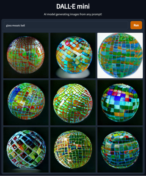 glass mosaic balls.