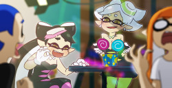 mikeinelart:  More Splatoon-related junk.(Full version of the last pic)  (Previous 1) (Previous 2) (Previous 3)    &lt; |D’‘‘‘
