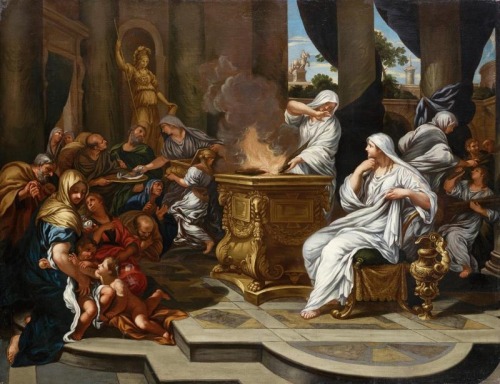 hildegardavon:Workshop of Ciro Ferri, 1634-1689Vestals, n/d, oil on canvas, 146.7x189 cmPrivate Coll