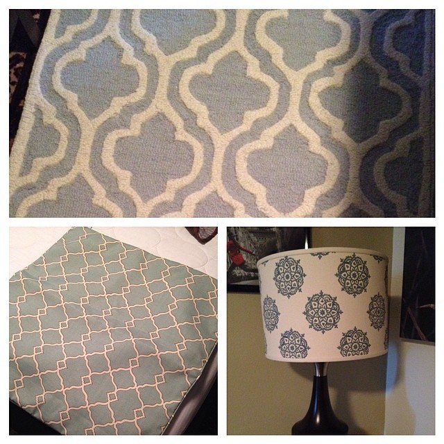 My new lamp shade, rug and decorative pillow covers! By #Ballarddesigns #rug #spa