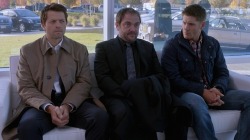 for-convenience:  castielscuddlebuddy:  destielfuckmesideways:  quarteraftercapaldi:  deanprotectshisangel:  They look like they are waiting outside the Principal’s office….Detention anyone?  Crowley: Don’t worry, boys. I have this all under control.Dean: