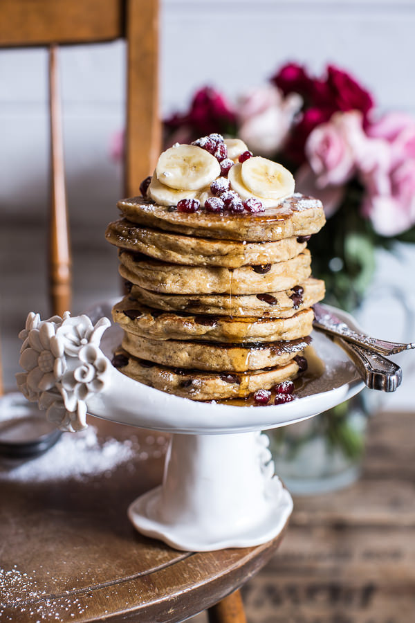 sweetoothgirl:  Ricotta Chocolate Chip Banana and Chia Pancakes