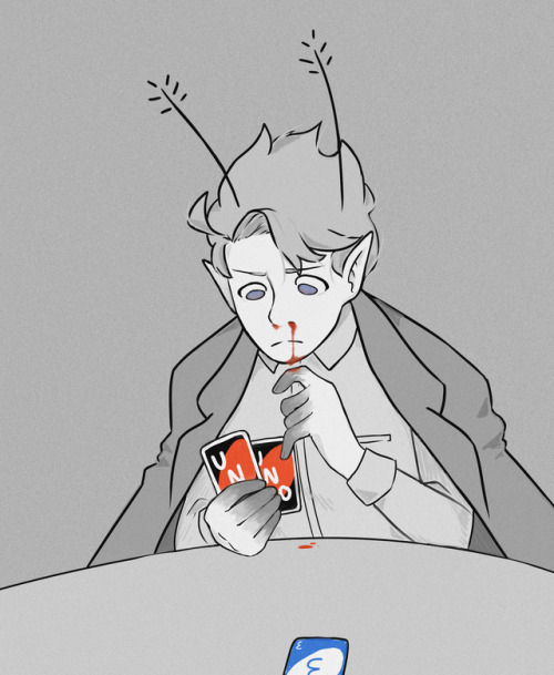 An intense game of Uno,,, @mecccchi I have a colored version but he seems like an old timey guy to m