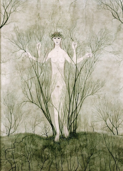 windypoplarsroom:Léon Spilliaert “Eve with Four Arms” (1915)