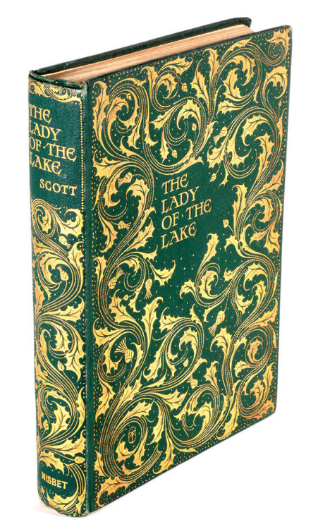 michaelmoonsbookshop:The lady of the Lake by Sir Walter Scott 1904, Cover design by F H Townsend 186