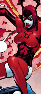 ladylanterns:  Dazzling DC Ladies Month   Tell your master I serve only myself.  ↳ Bleez  First Appearance: Final Crisis: Rage of the Red Lanterns #1  Who is she? Bleez is the Red Lantern of space sector 33 and a member of the Red Lantern Corps.