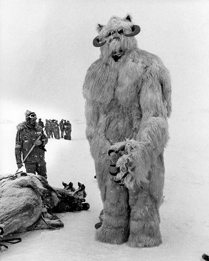 gameraboy:  Des Webb in the wampa costume filming The Empire Strikes Back in Finse,