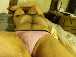 Theunderbuddies:lounging In My Pink Hom Sport Thong. My Favorite Thong That I Own.~