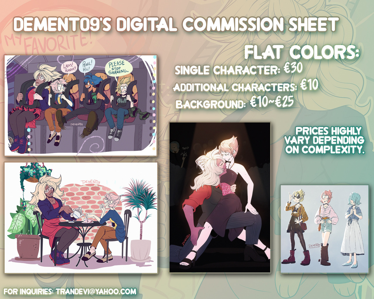 dement09:  dement09: &gt;TRADITIONAL COMMISSIONS INFO&lt; If you can’t