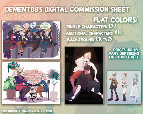 dement09: >TRADITIONAL COMMISSIONS INFO< If you can’t afford a commission but you still want to support me you can buy me a coffee at Ko-Fi.com ^^  Last time opening commissions for a while guys! 5 slots available only!